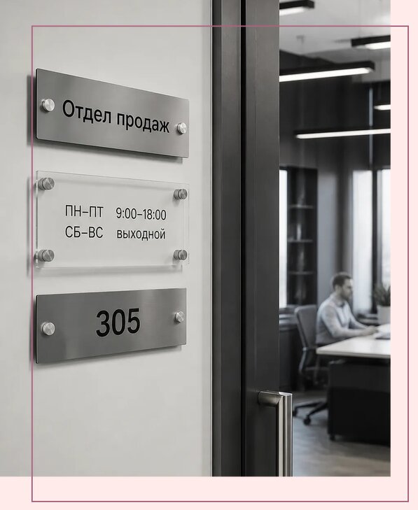 Офисные таблички на дверь в Дальнегорске по цене от 5049 р. | Аванза-Дль